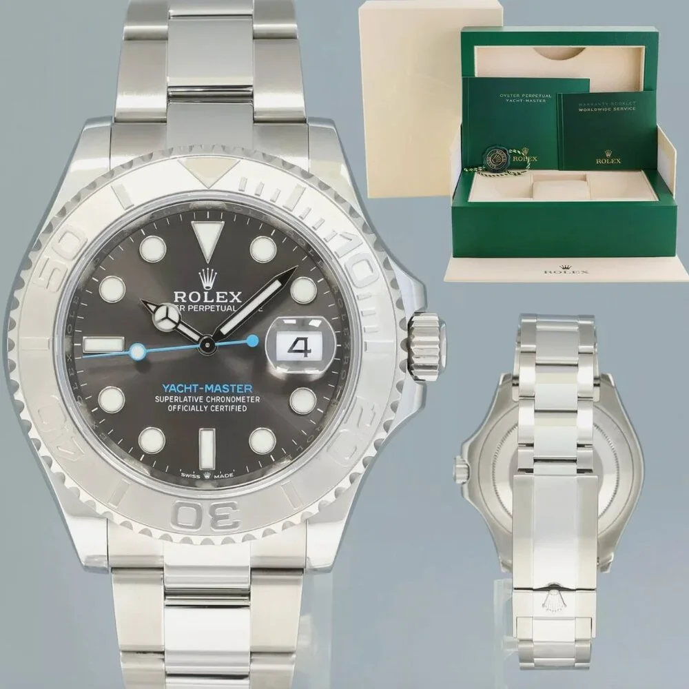 NEW Yacht Master 2023 Men's Platinum Watch With Box